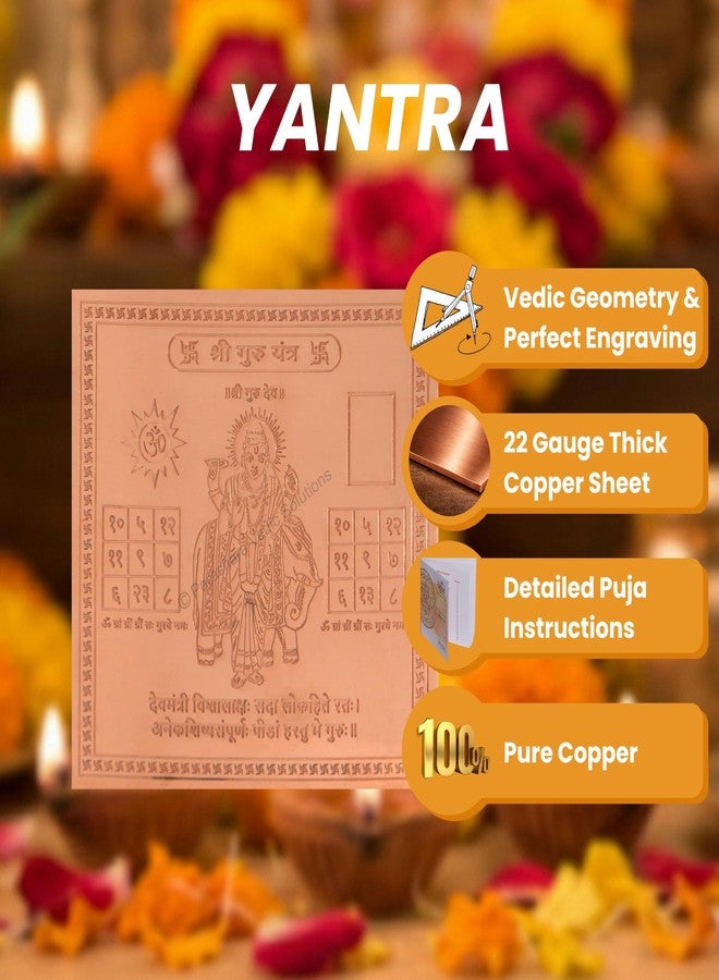 ARKAM Guru Yantra/Brihaspati Yantra/Bruhaspati Yantram - Copper - (4 x 4 inches, Brown) - Image 3
